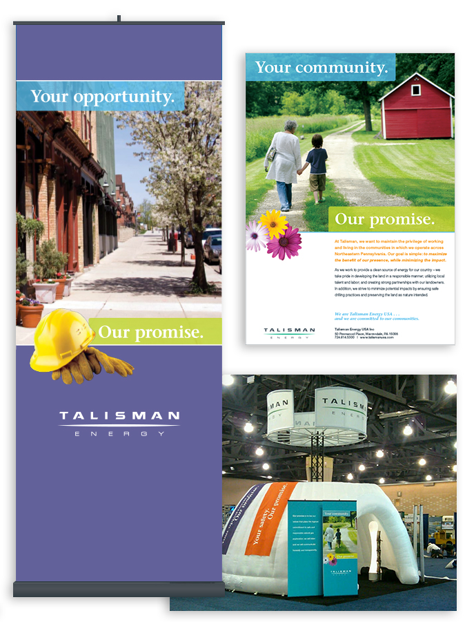 Talisman Energy -Trade show Banner-up Booth and Magazine Ad