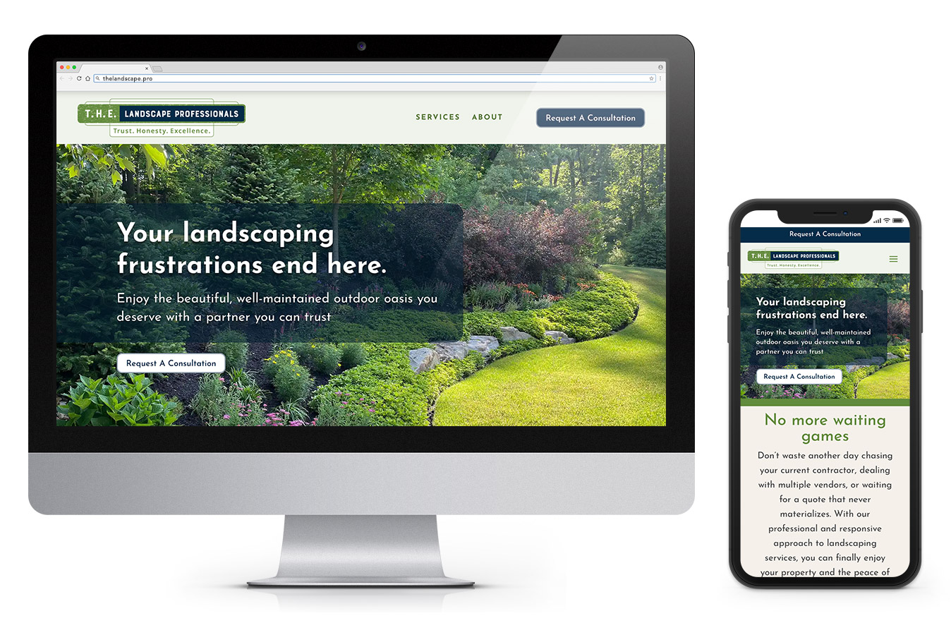 T.H.E. Landscape Professionals Website + Mobile site