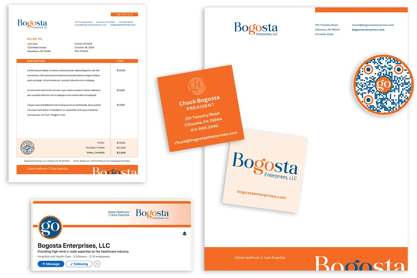 Bogosta Enterprises Stationery and Social Media Designs